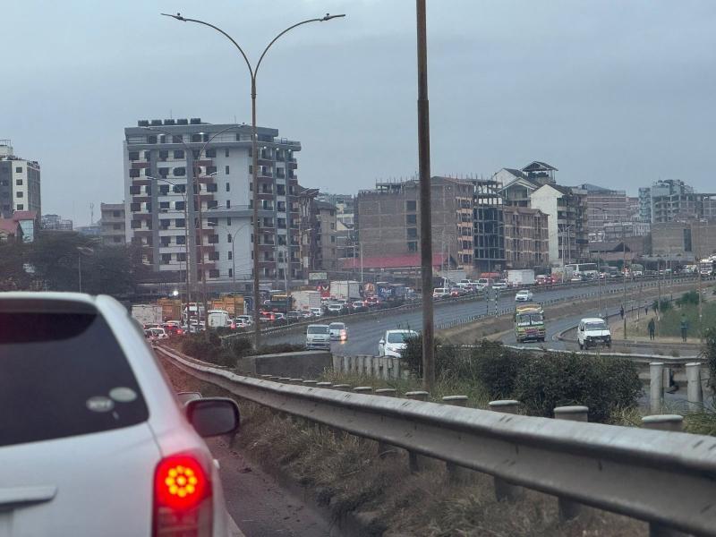 File image of a huge traffic along Thika Road.